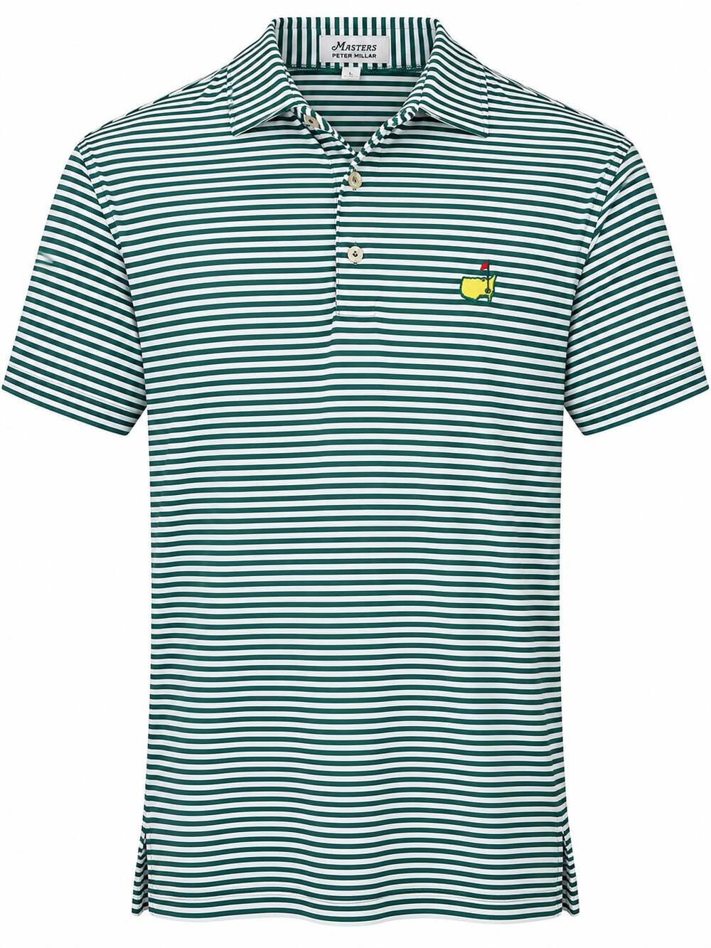 Men’s Masters Peter Millar Golf Polo Size S Green Striped